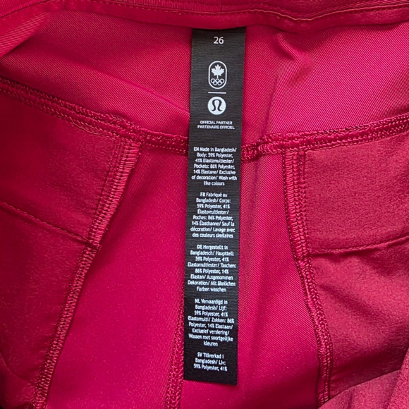 Lululemon Carpenter HR Pant TCA Water Repellent Barrel Leg Pants Red Size 26 - Picture 13 of 14